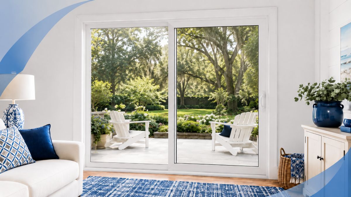 Coastal living room with garden view